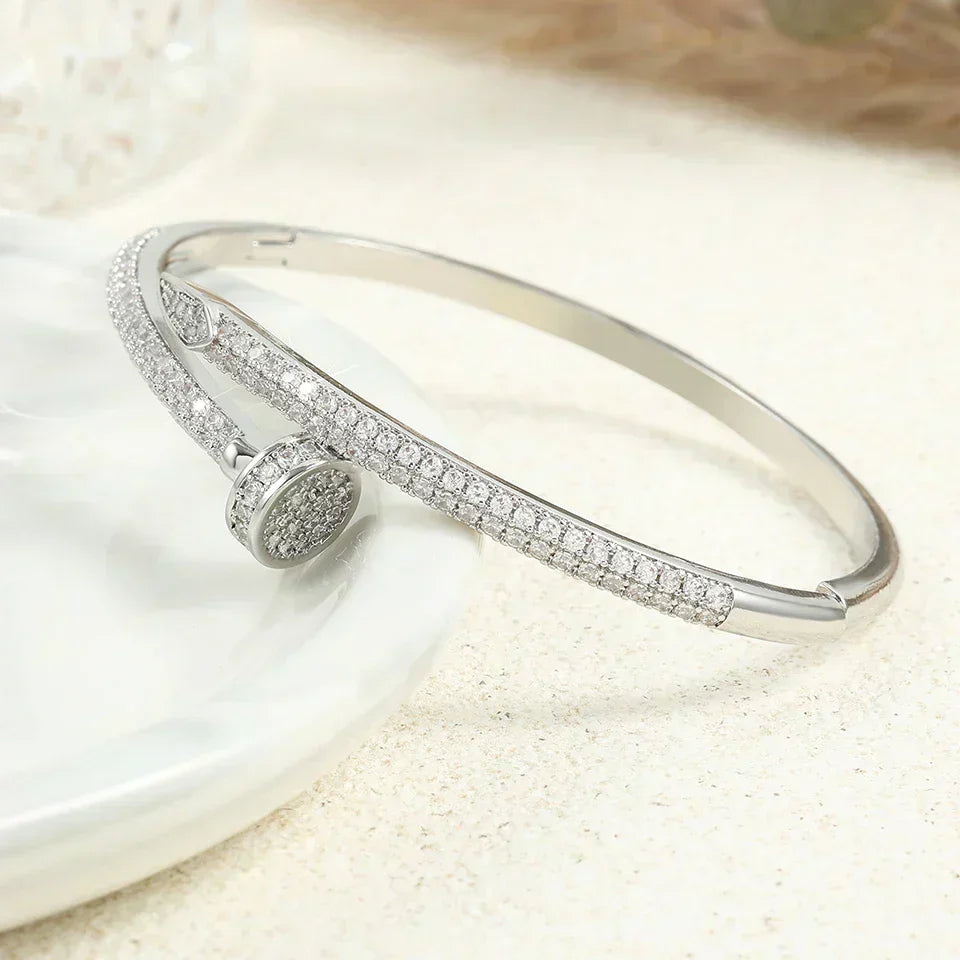 Zirconia Nail Cuff Bracelet — Deluxe