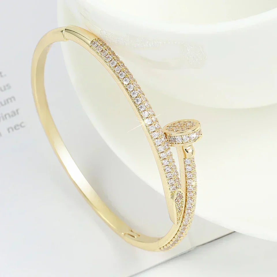 Zirconia Nail Cuff Bracelet — Deluxe