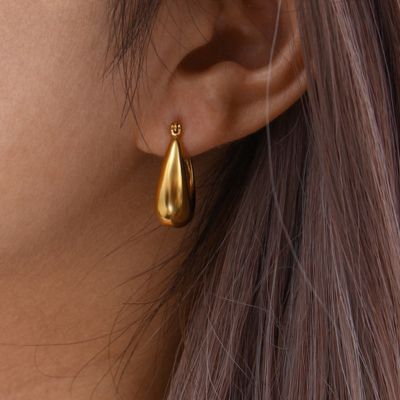 Rounded Dome Hoop Earrings — Evie