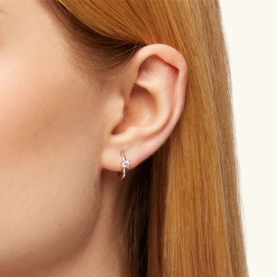 Single Crystal Huggie Hoop Earrings — Morgana