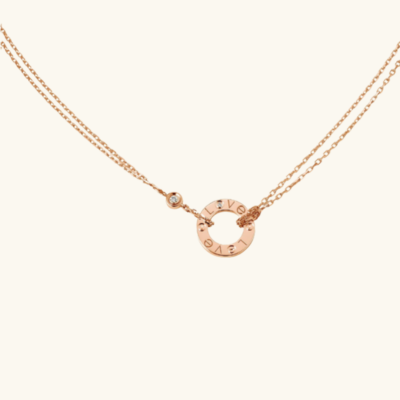 Circular Pendant Necklace with Clear Accent — Ava