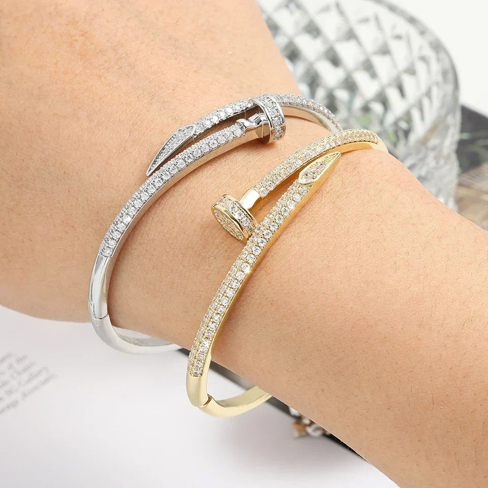 Zirconia Nail Cuff Bracelet — Deluxe