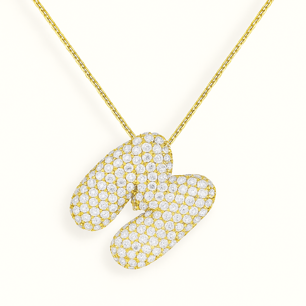 Bubble Initial Crystal Necklace, A–Z, 18 in