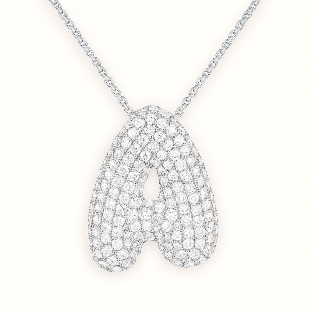 Bubble Initial Crystal Necklace, A–Z, 18 in