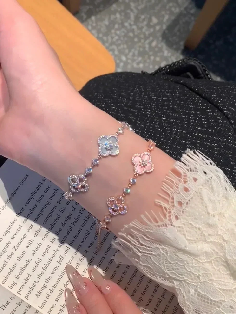 Flower Slider Bracelet — Sakura Clover