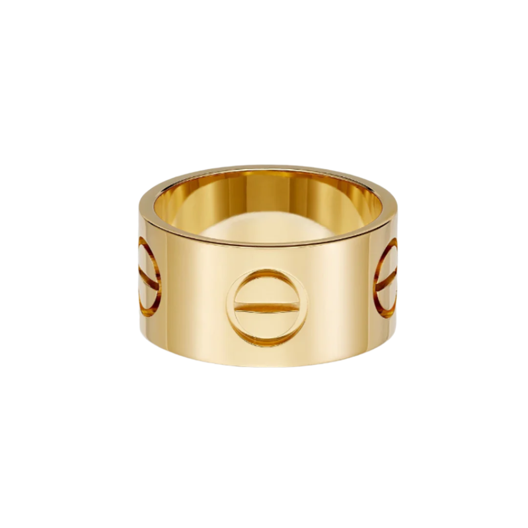 Wide Screw Detail Statement Ring — Love