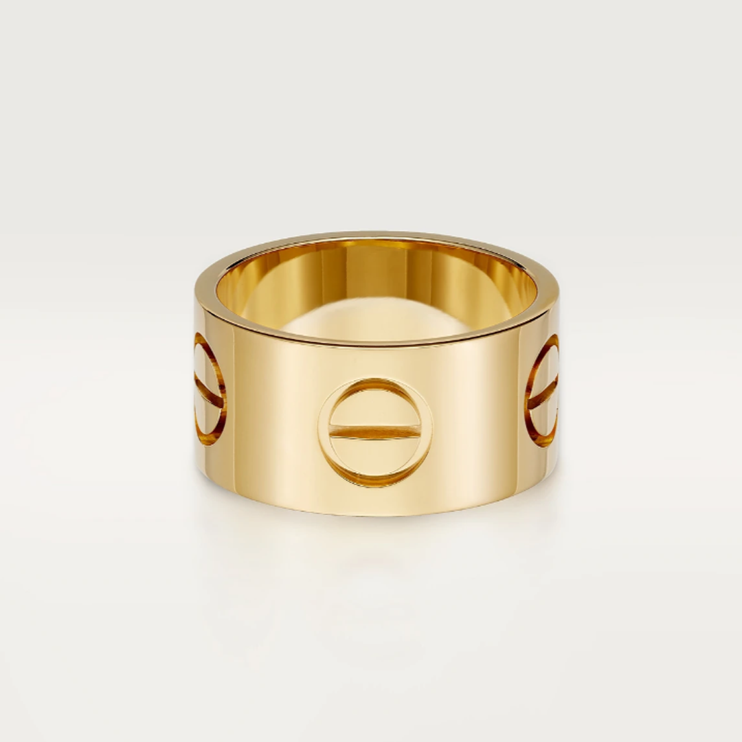 Wide Screw Detail Statement Ring — Love