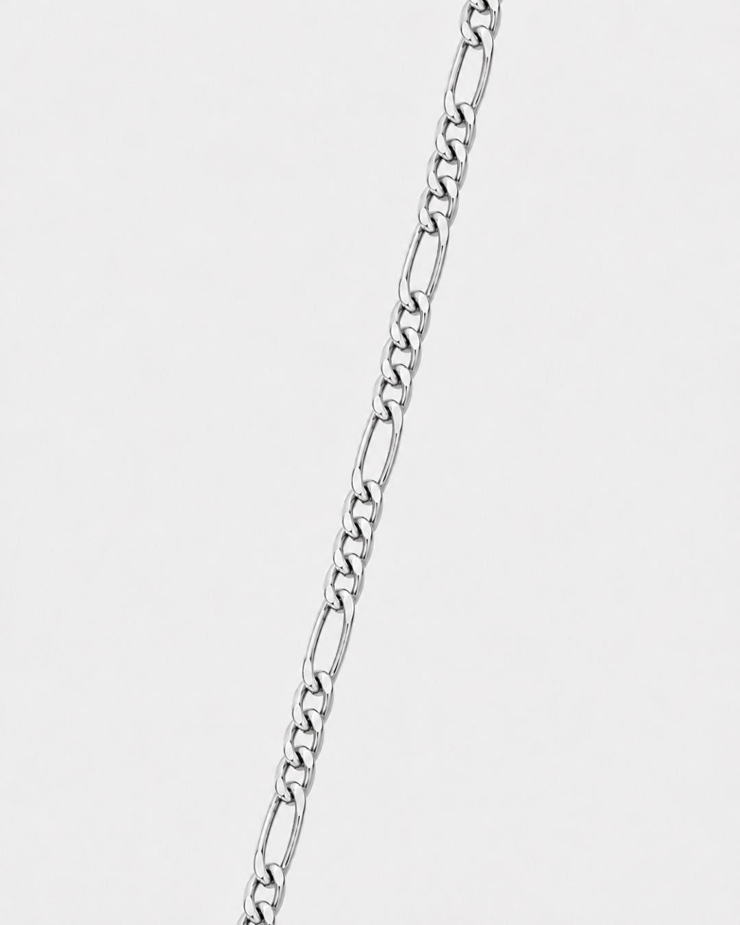 Men’s Silver-Tone Stainless Steel Figaro Chain Necklace, 6 mm