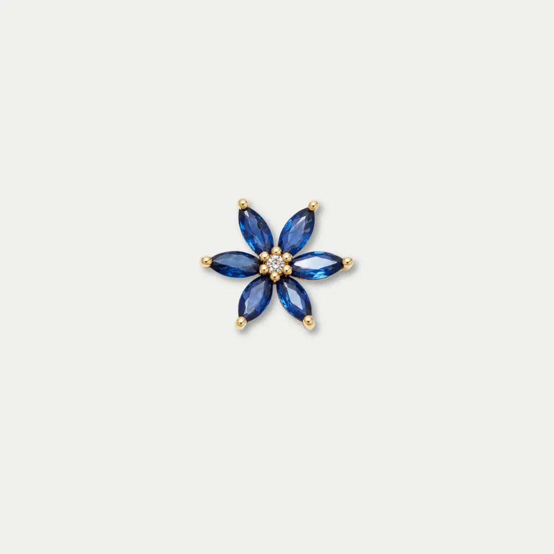Blue Petal Flower Charm — Sapphire Bloom