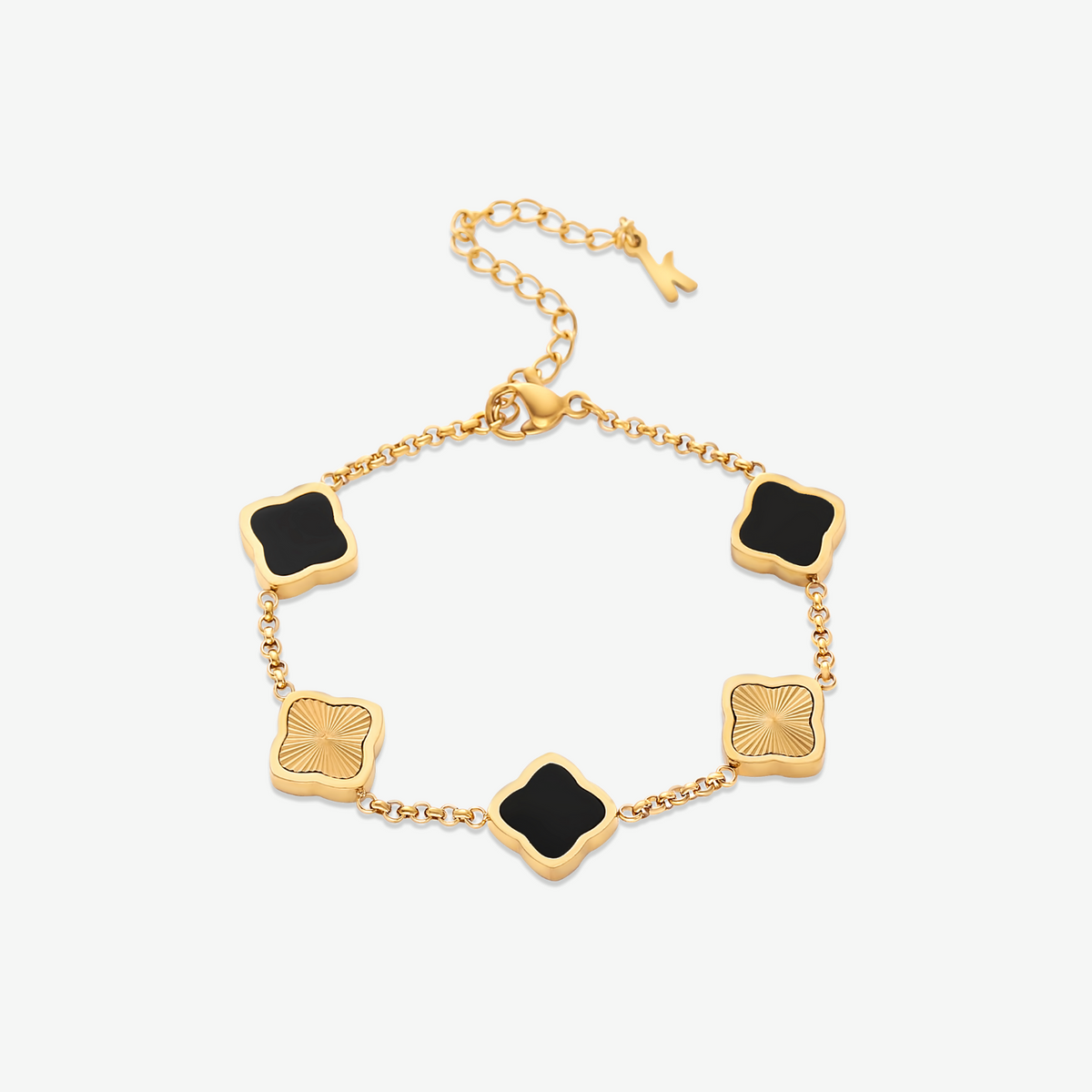 Five Quatrefoil Chain Bracelet — Golden Clover