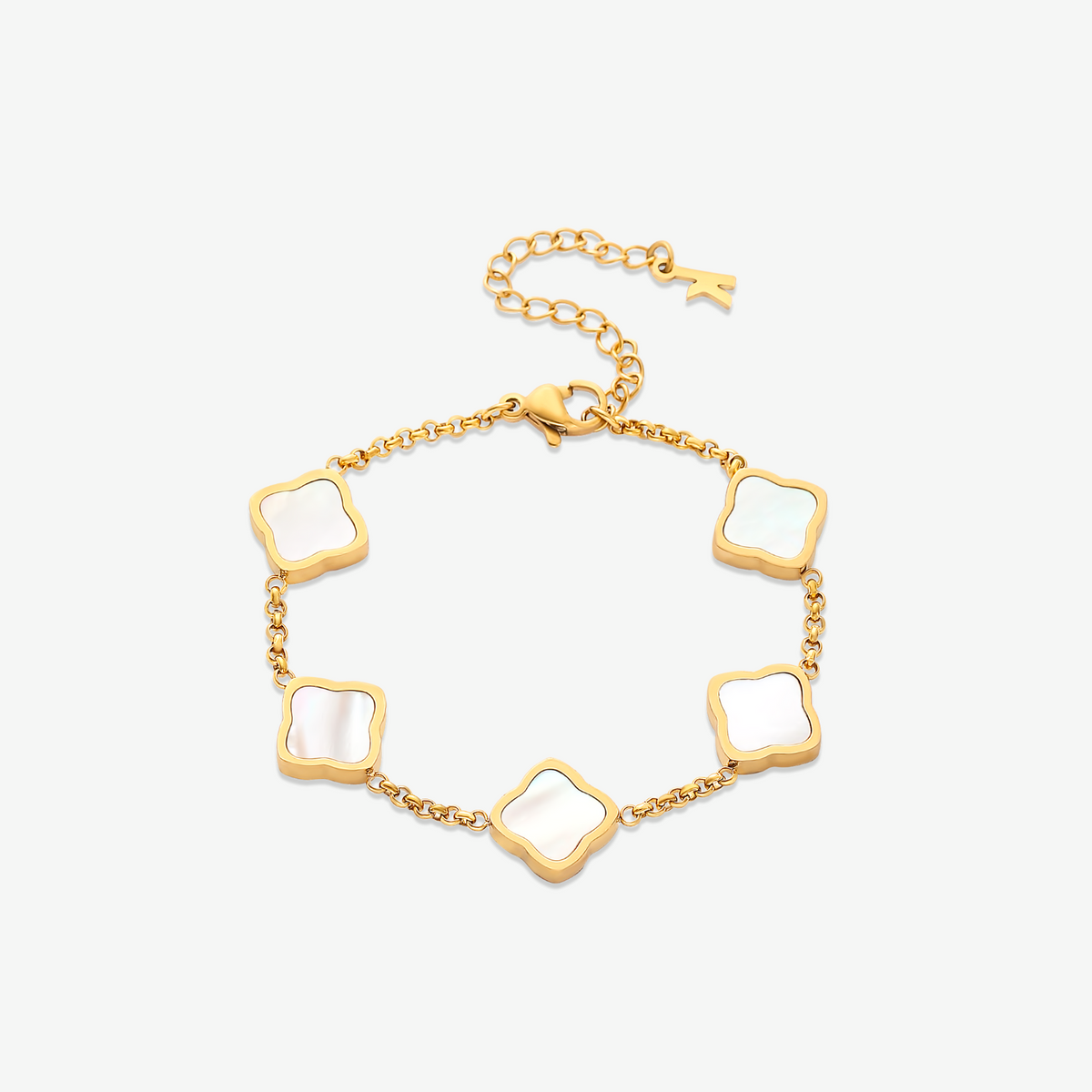 Five Quatrefoil Chain Bracelet — Golden Clover