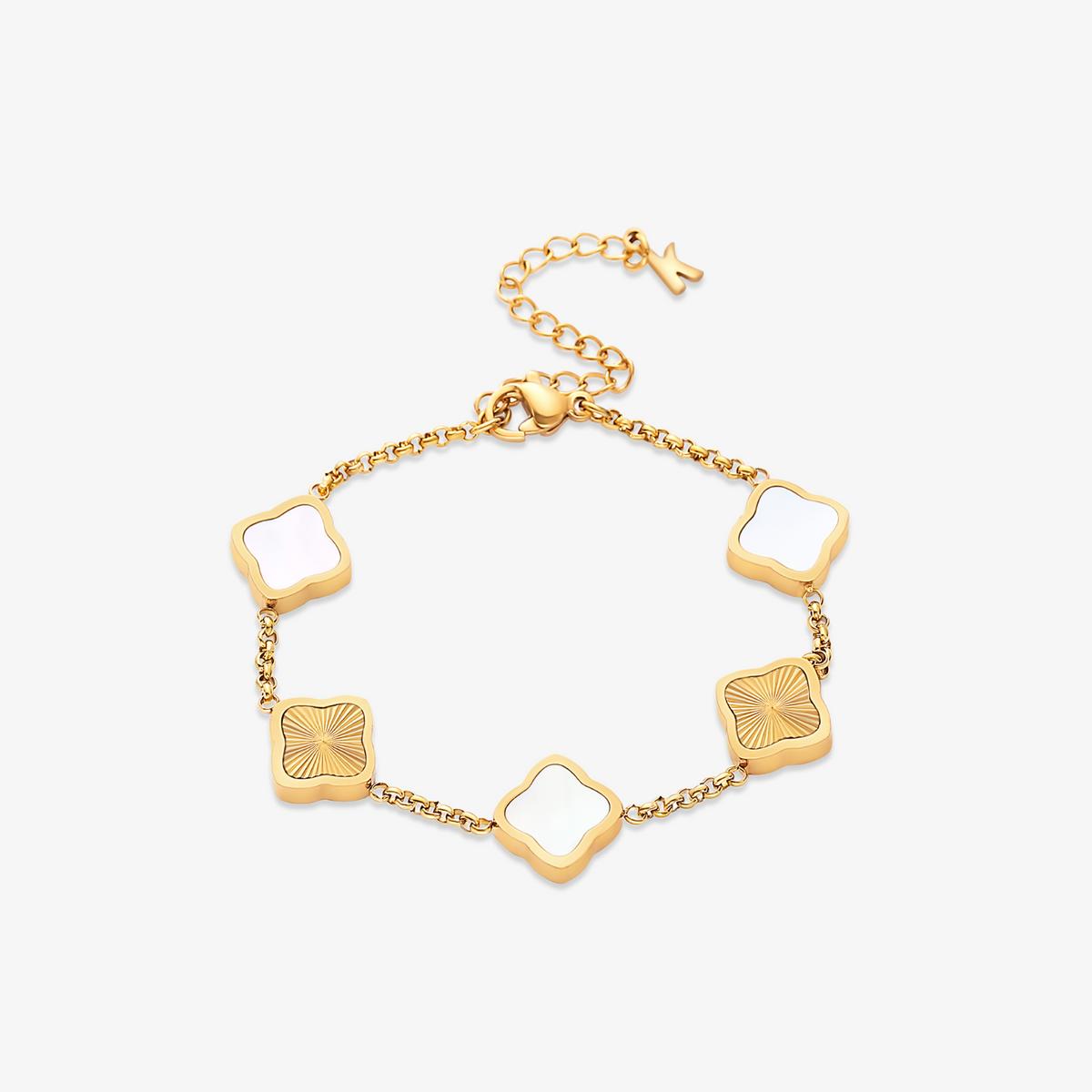 Five Quatrefoil Chain Bracelet — Golden Clover