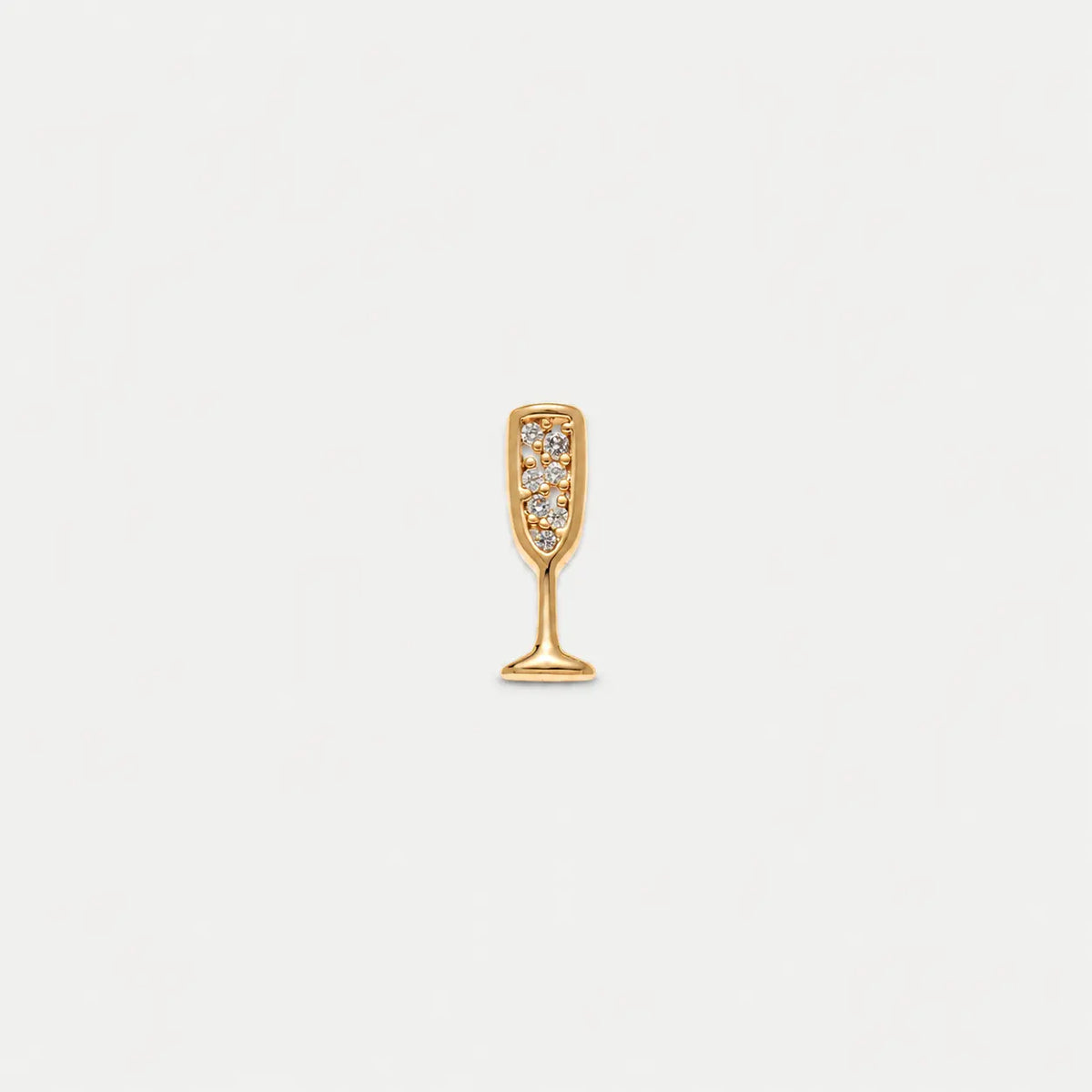 Champagne Flute Charm in Gold Tone