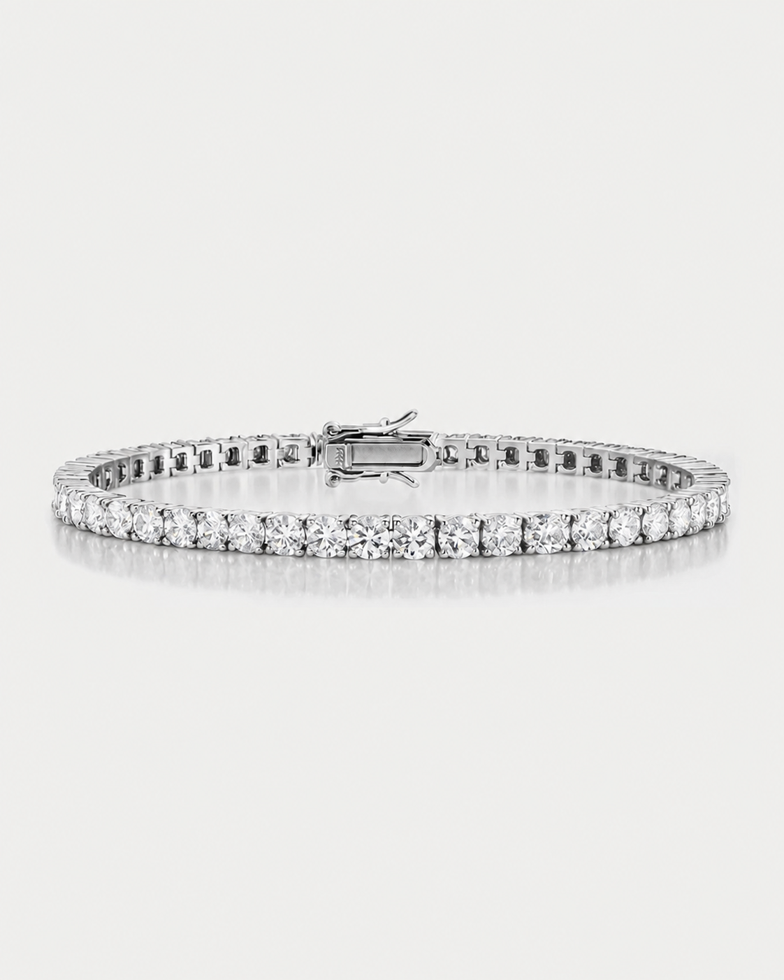 Men’s Lab-Grown Moissanite Tennis Bracelet, 925 Sterling Silver, 4 mm