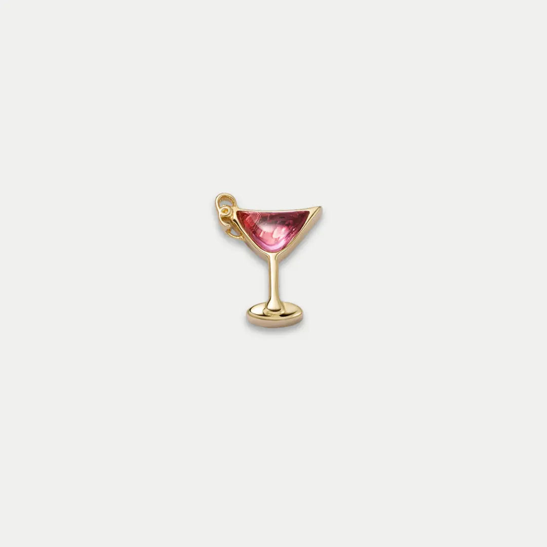 Pink Cocktail Glass Charm