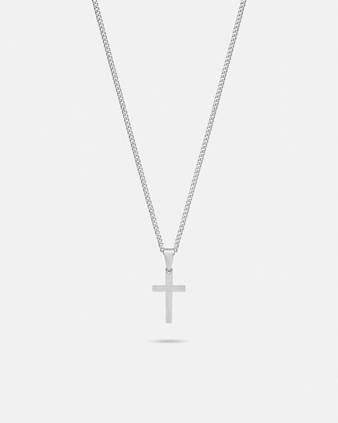 Men’s Cross Pendant Necklace, Silver-Tone Stainless Steel