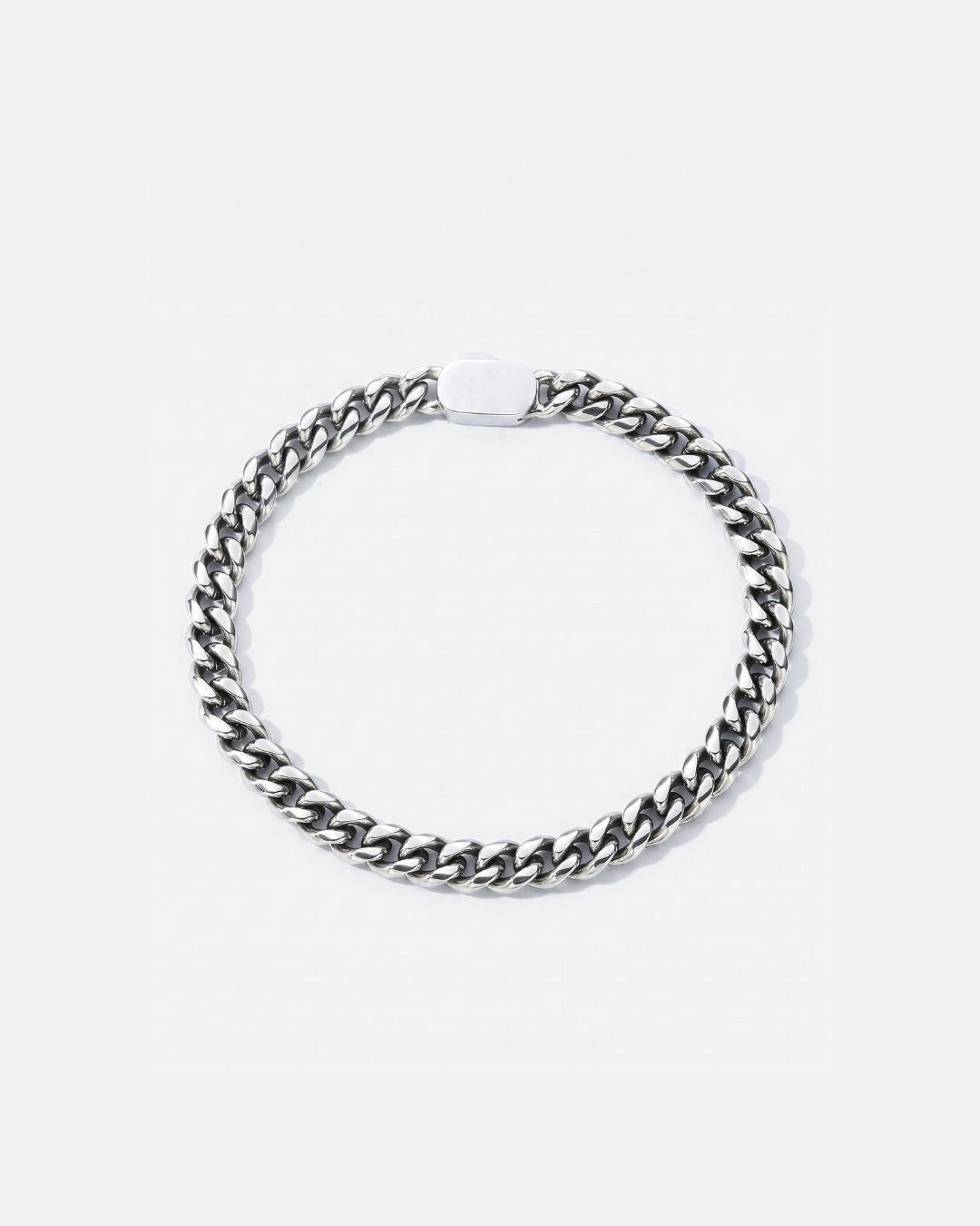 Men’s Cuban Link Bracelet, 6 mm, Platinum-Plated