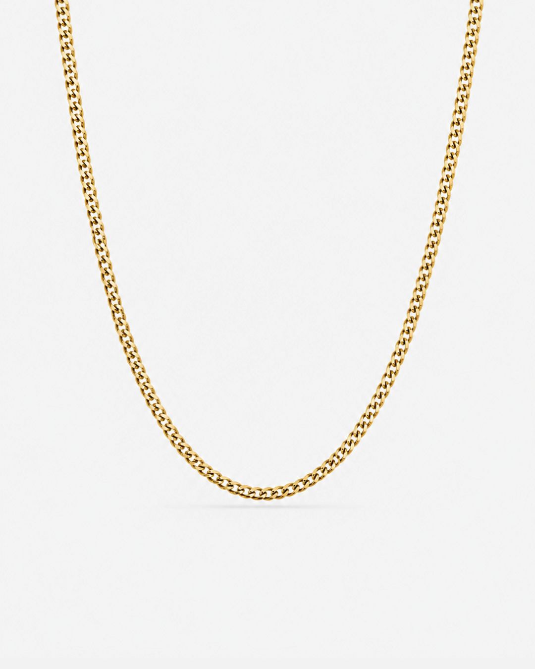 Men’s 18K Gold-Plated Cuban Chain Necklace, 3 mm