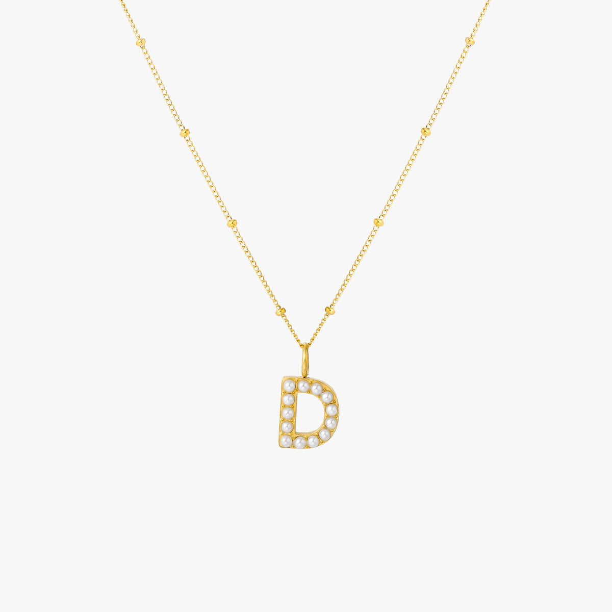 Mother-of-Pearl Initial Necklace, A–Z