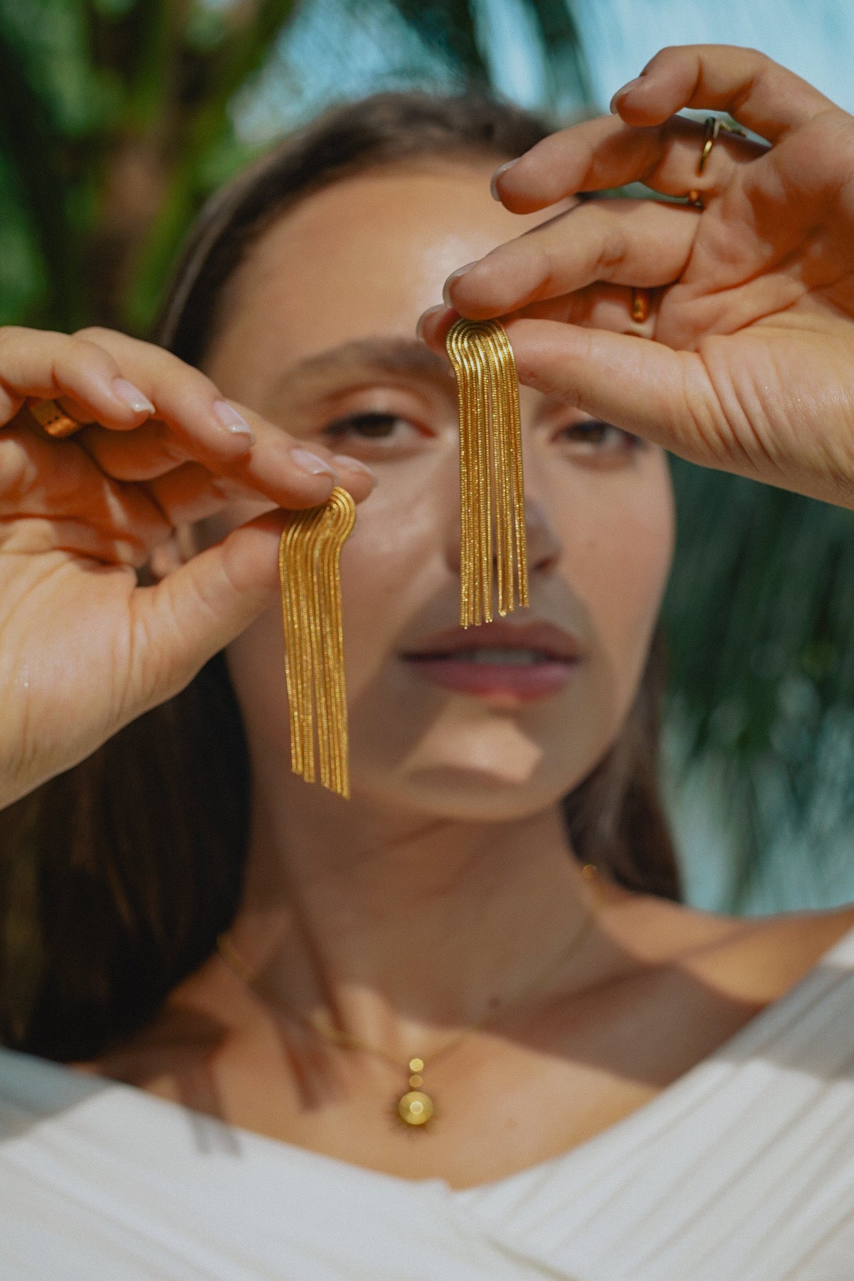 Long Chain Fringe Earrings — Lyra