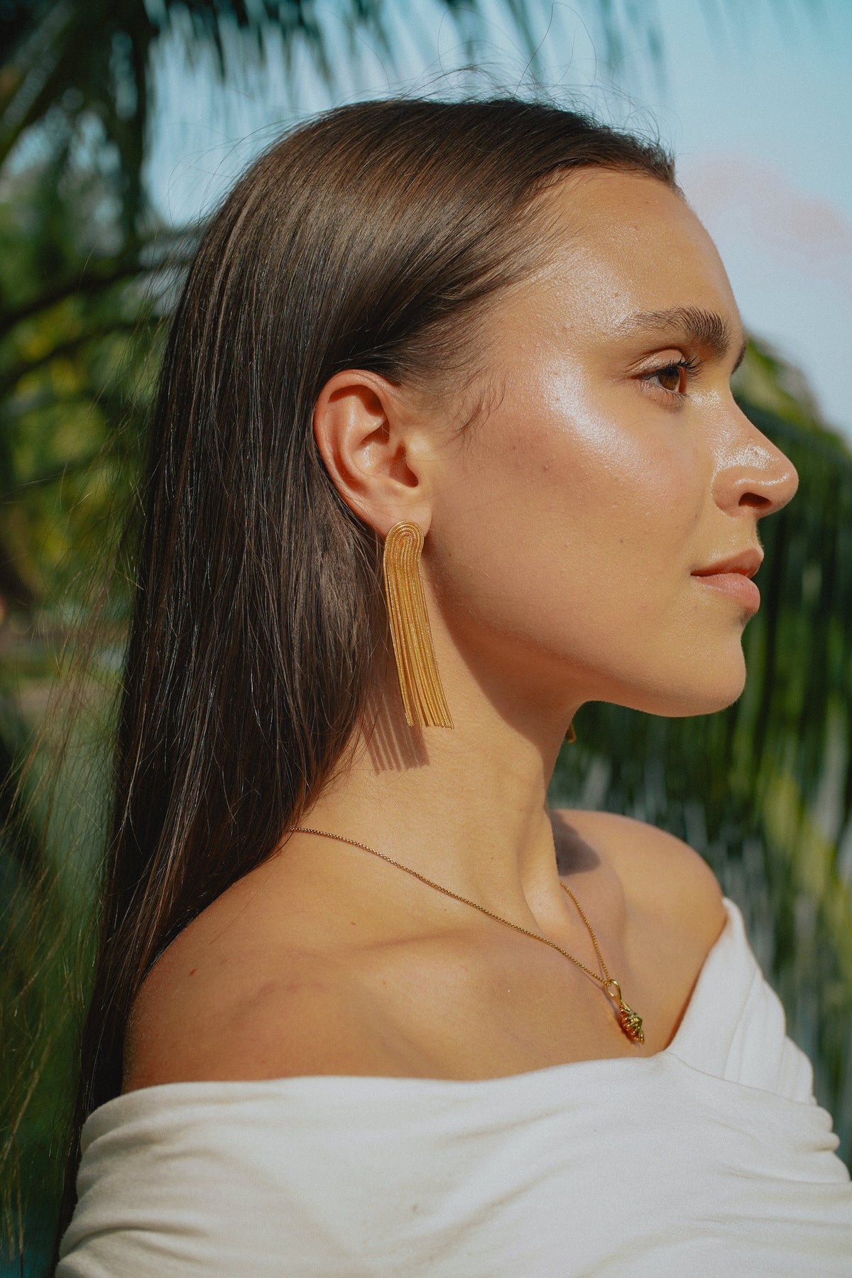 Long Chain Fringe Earrings — Lyra