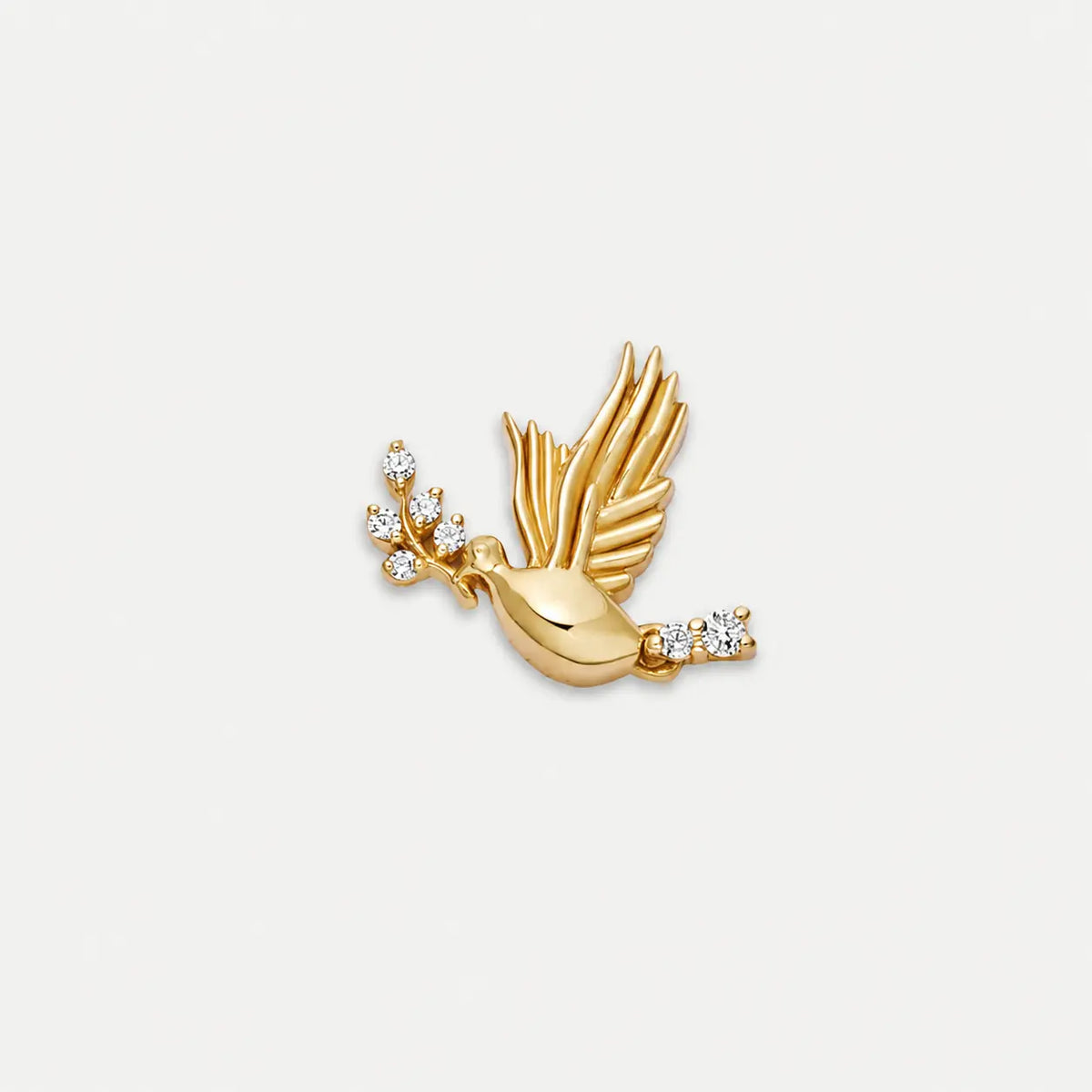 Flying Dove Charm in Gold Tone