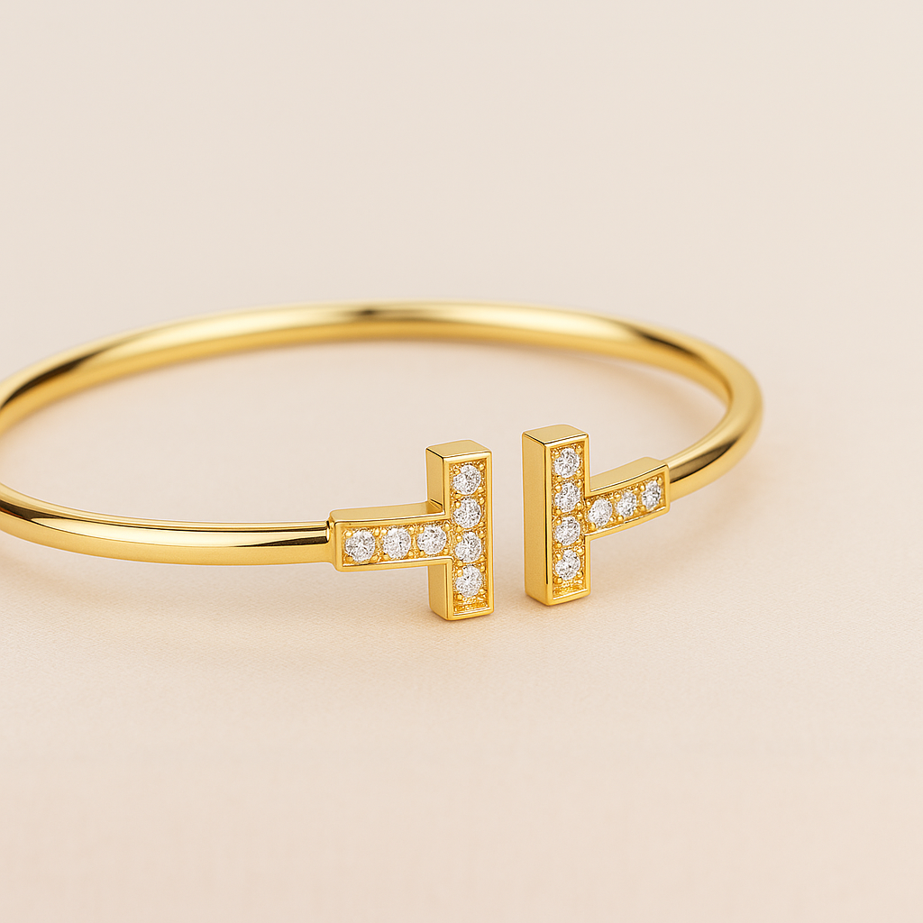 T-Shaped Zirconia Detail Cuff — Tess