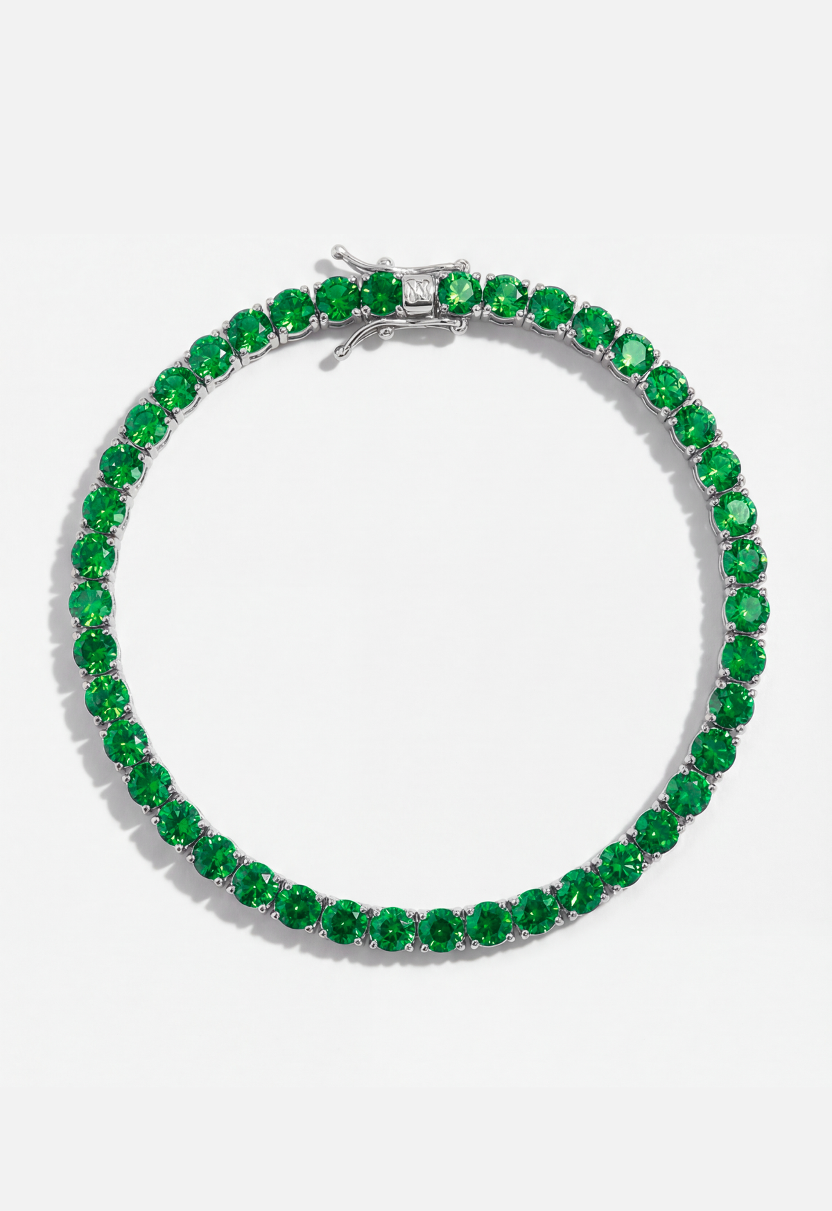 Green Zircon Tennis Bracelet, 4 mm, Silver-Plated — Reserva