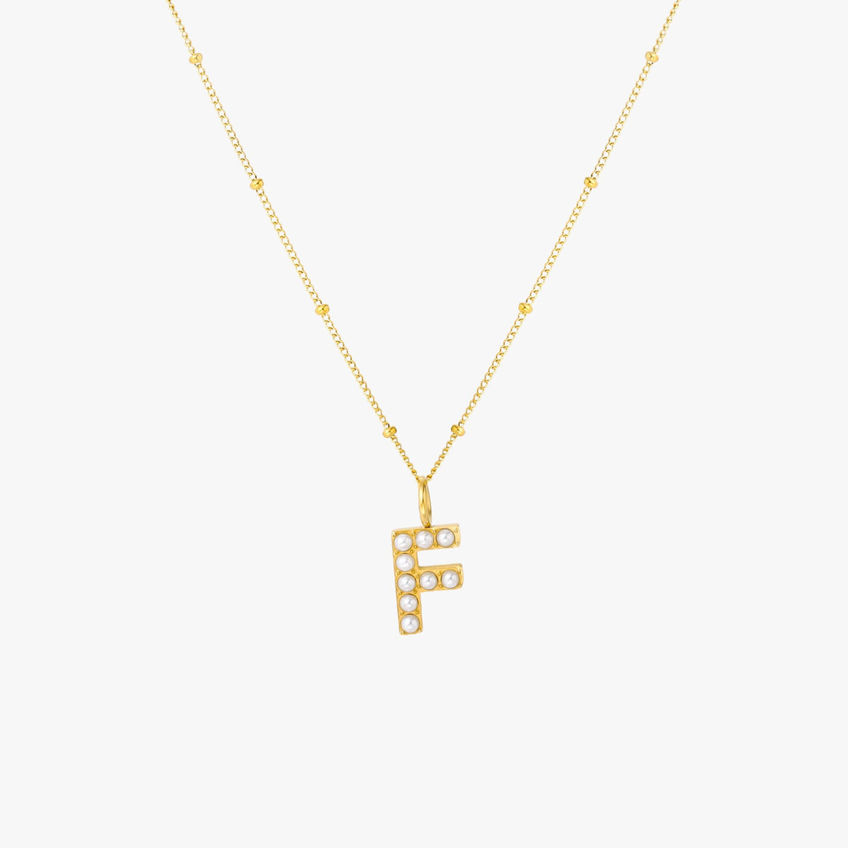Mother-of-Pearl Initial Necklace, A–Z
