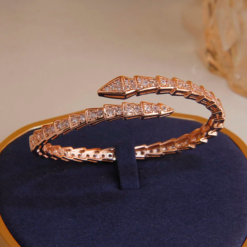 Crystal Detail Serpent Wrap Bracelet — Astra
