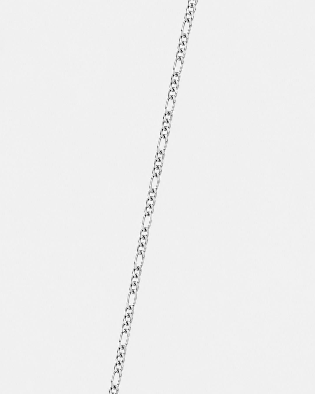 Men’s Silver-Tone Stainless Steel Figaro Chain Necklace, 3 mm