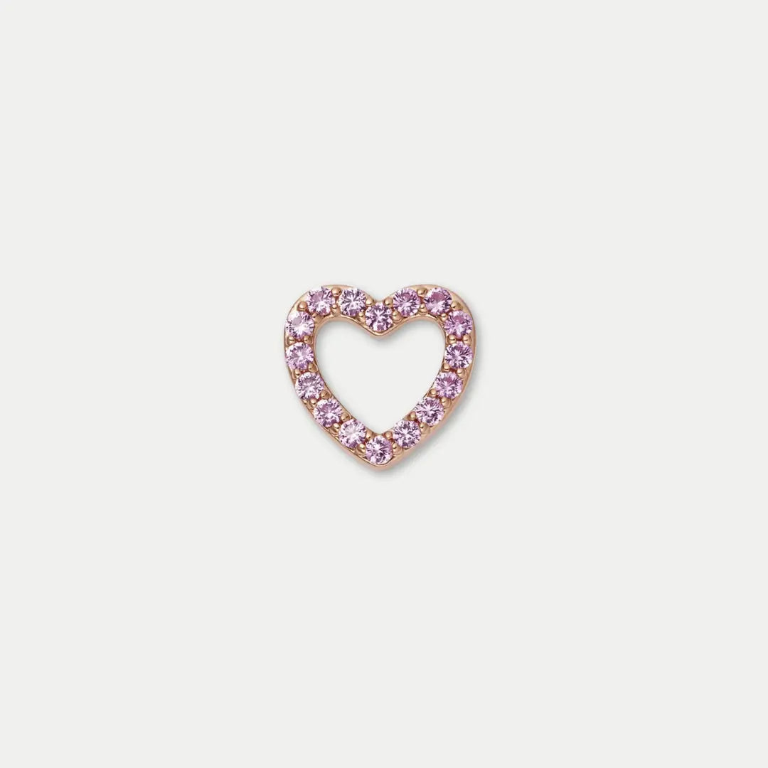 Pink Open Heart Charm