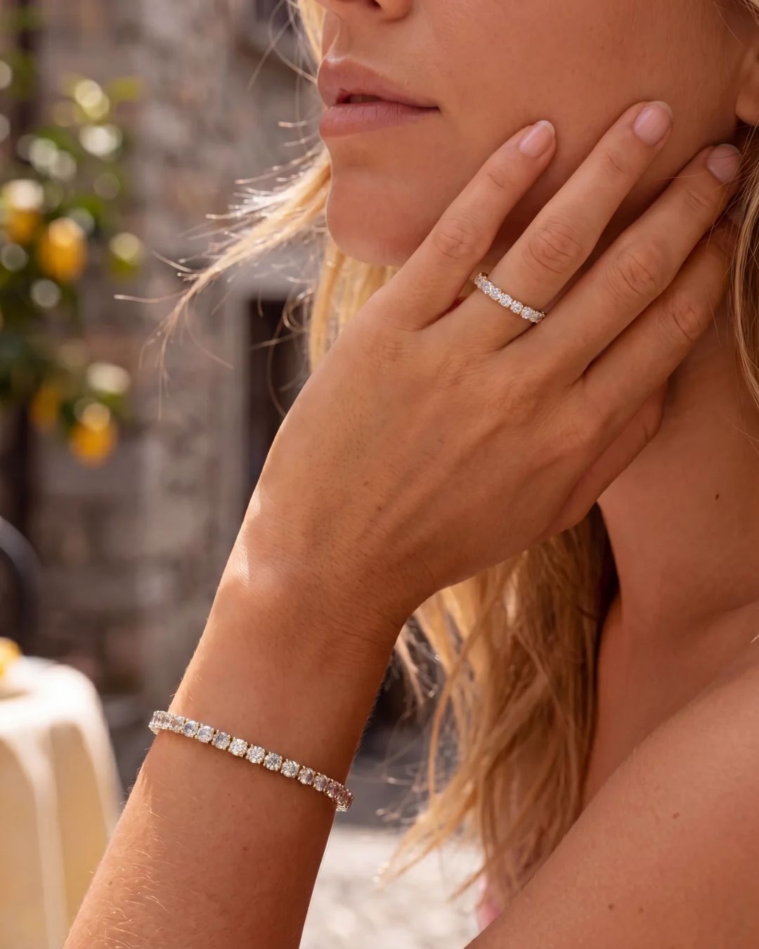 Clear Zirconia Tennis Bracelet, 4 mm, Silver-Plated Steel