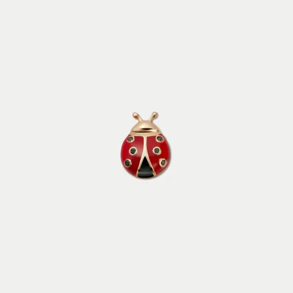 Red Ladybug Charm with Black Spots