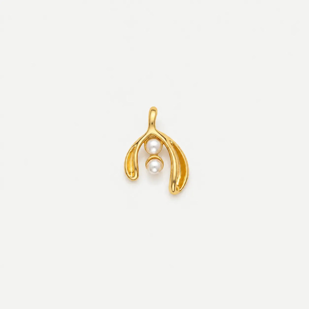 Mistletoe Branch Charm with White Detail