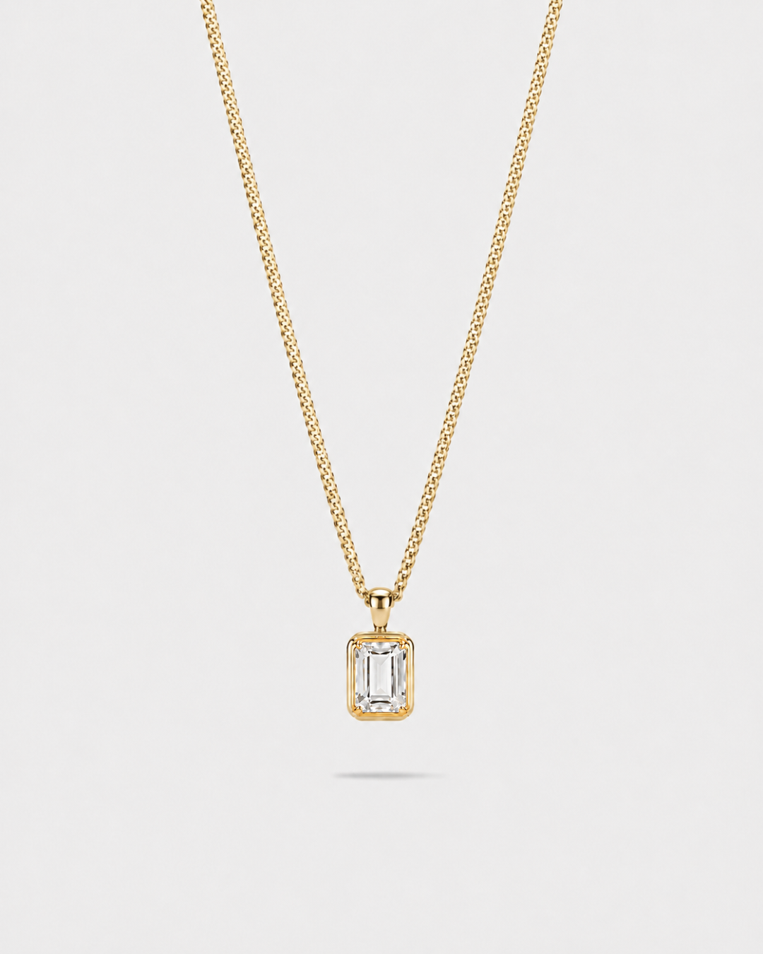 Men’s 1 Carat Lab-Grown Moissanite Pendant Necklace, 18K Gold-Plated