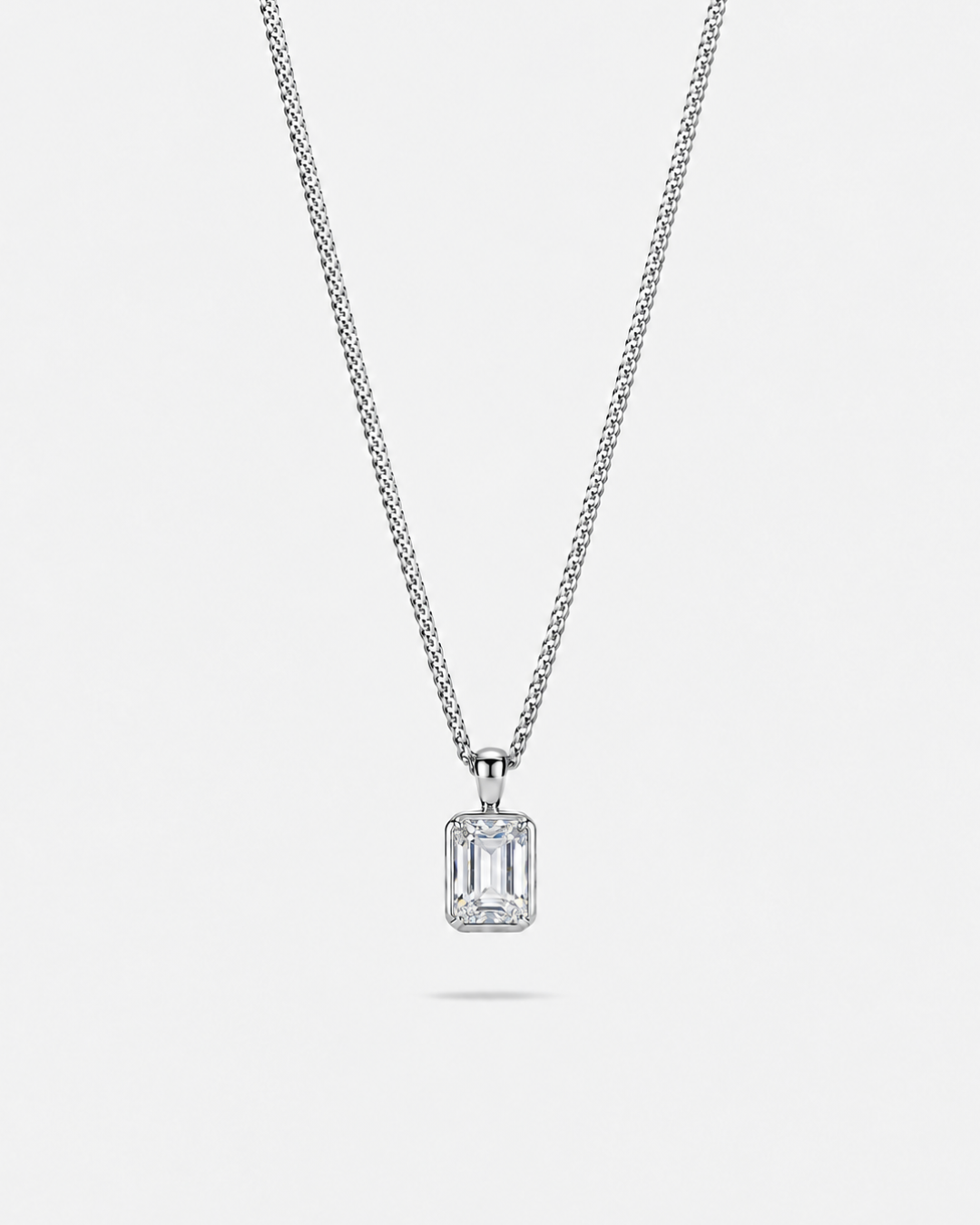 Men’s 2 Carat Lab-Grown Moissanite Pendant Necklace, 925 Silver