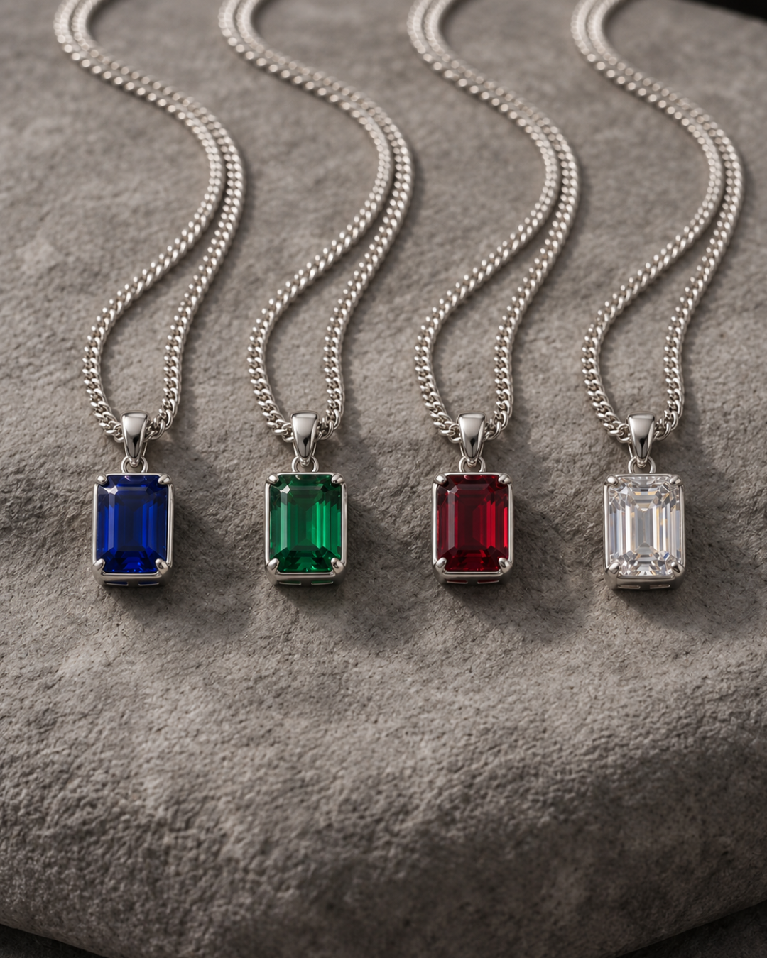 Men’s 2 Carat Lab-Grown Moissanite Pendant Necklace, 925 Silver