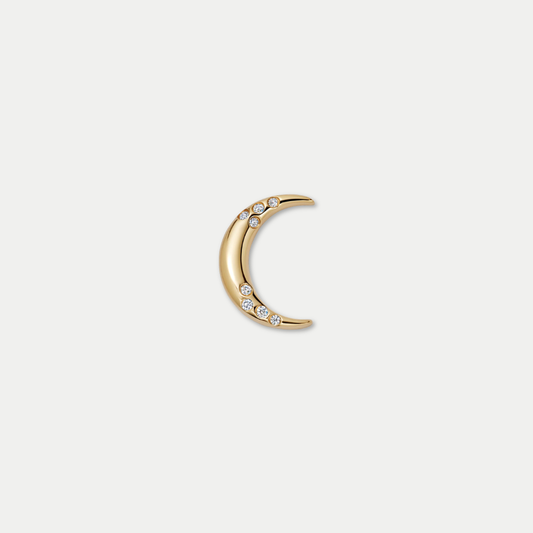 Crescent Moon Charm with Clear Details