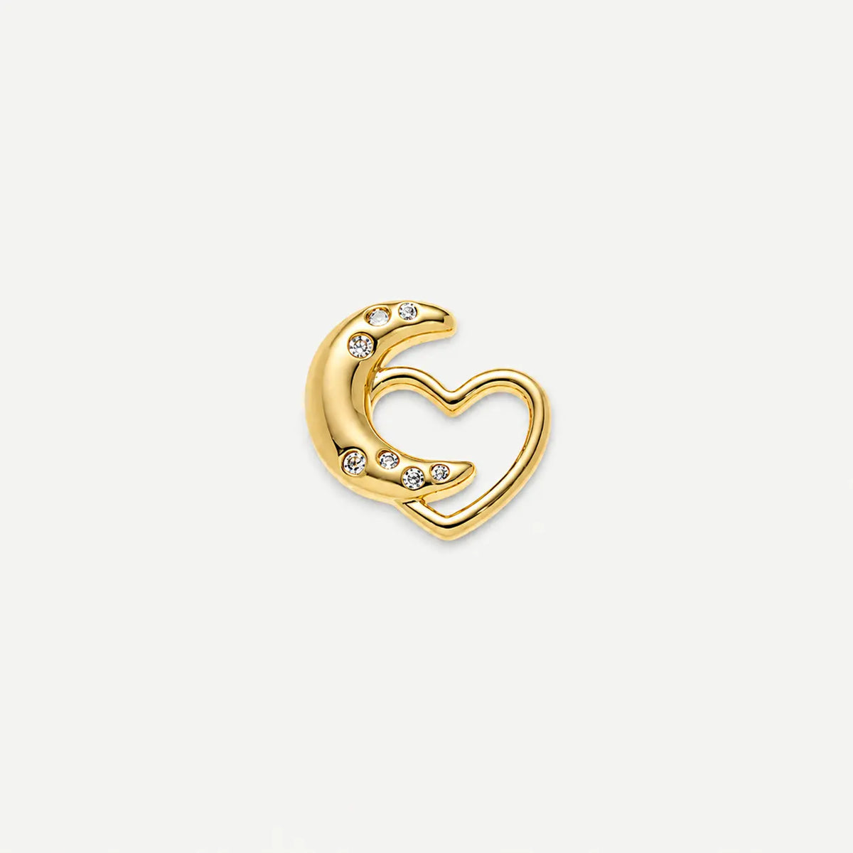 Crescent Moon and Open Heart Charm