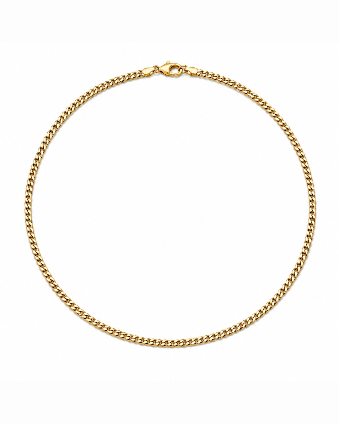 Men’s Matte Gold-Tone Stainless Steel Cuban Chain Necklace, 3 mm — Nocturno