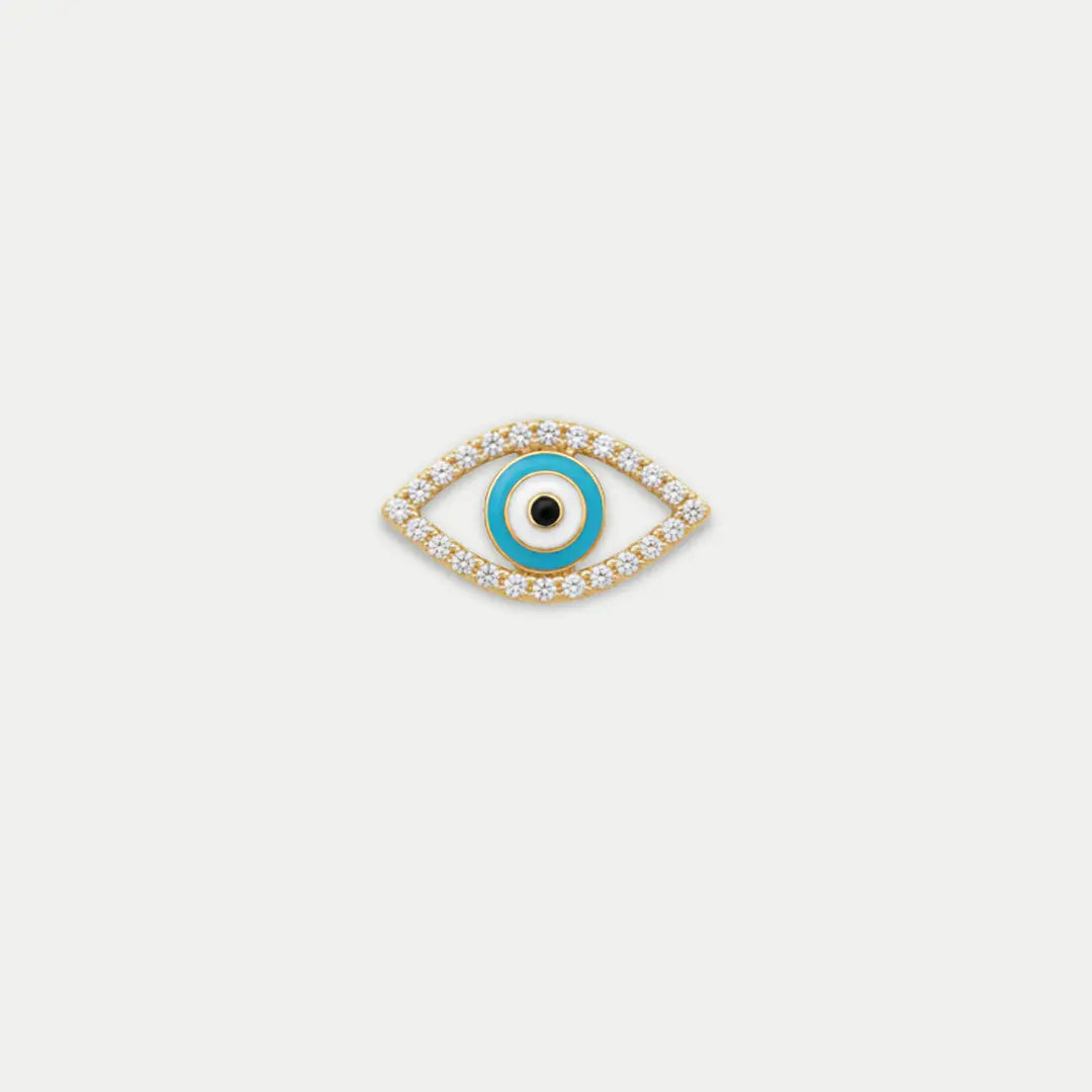 Blue Eye Charm with Clear Border