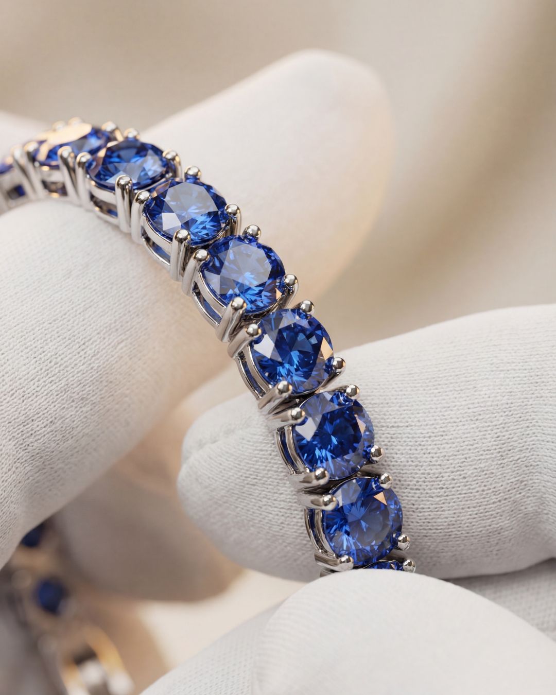 Blue Zircon Tennis Bracelet, 4 mm, Silver-Plated — Reserva