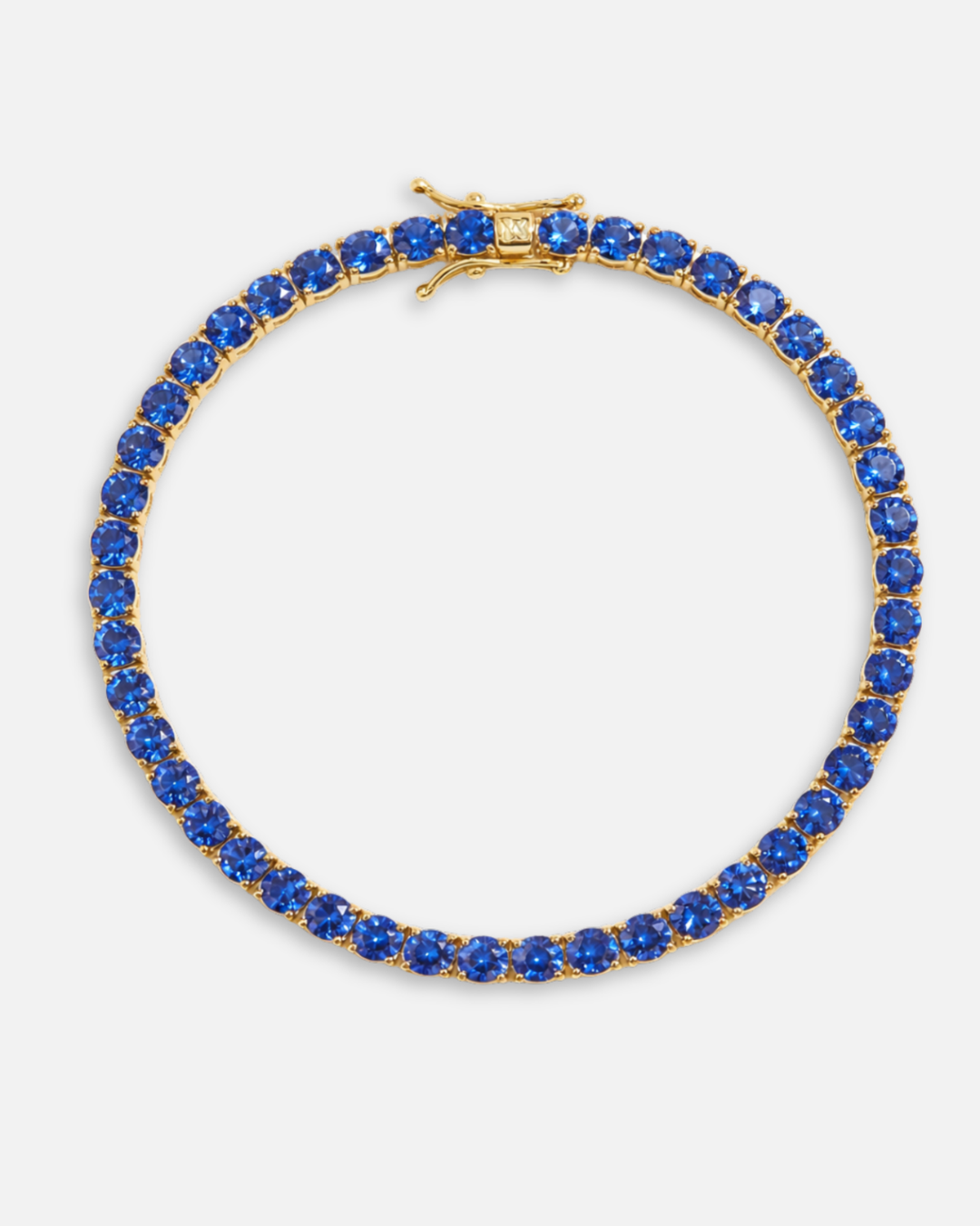 Blue Tennis Bracelet, 4 mm, 14K Gold-Plated — Reserva
