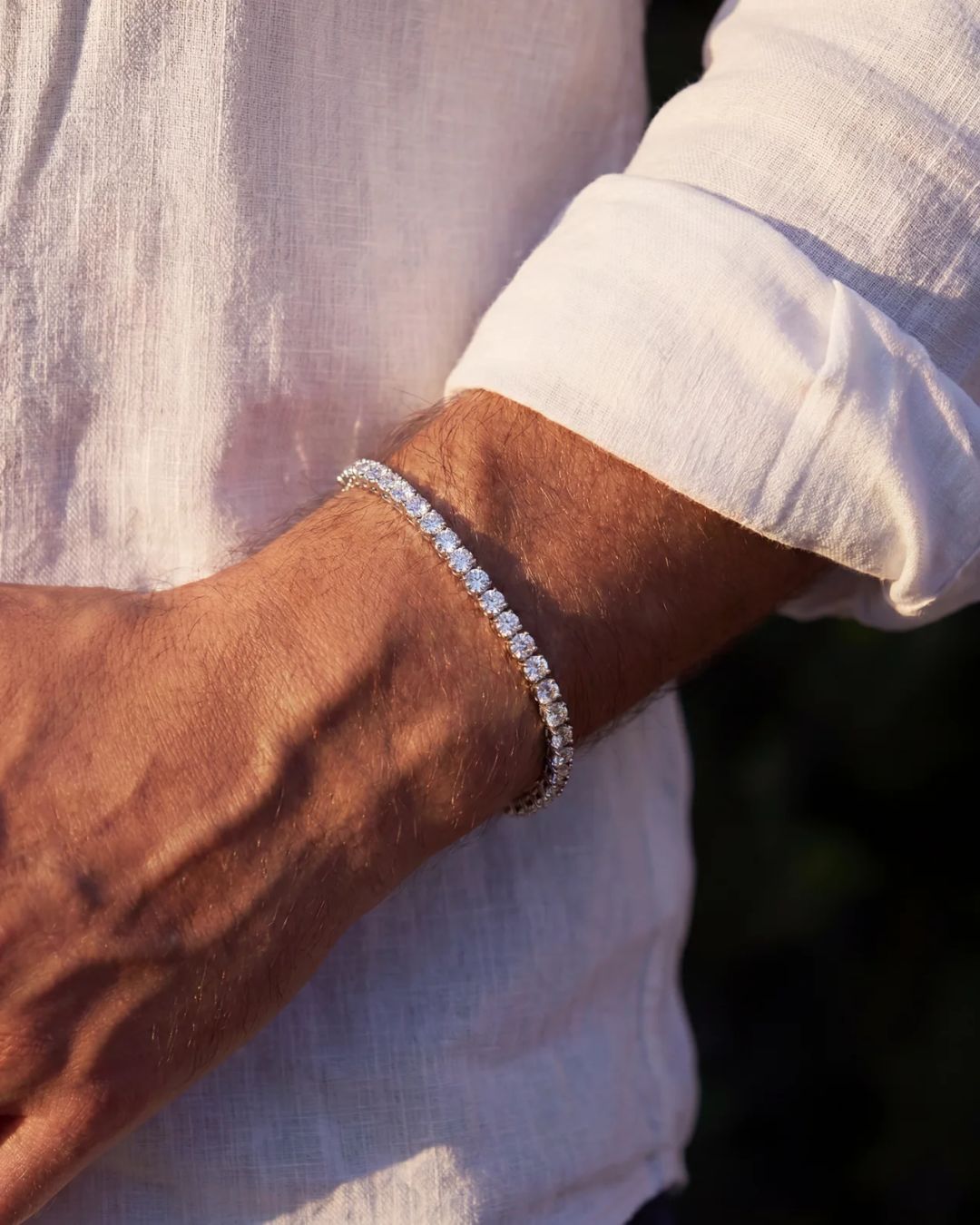 Clear Zircon Tennis Bracelet, 4 mm, 14K Gold-Plated