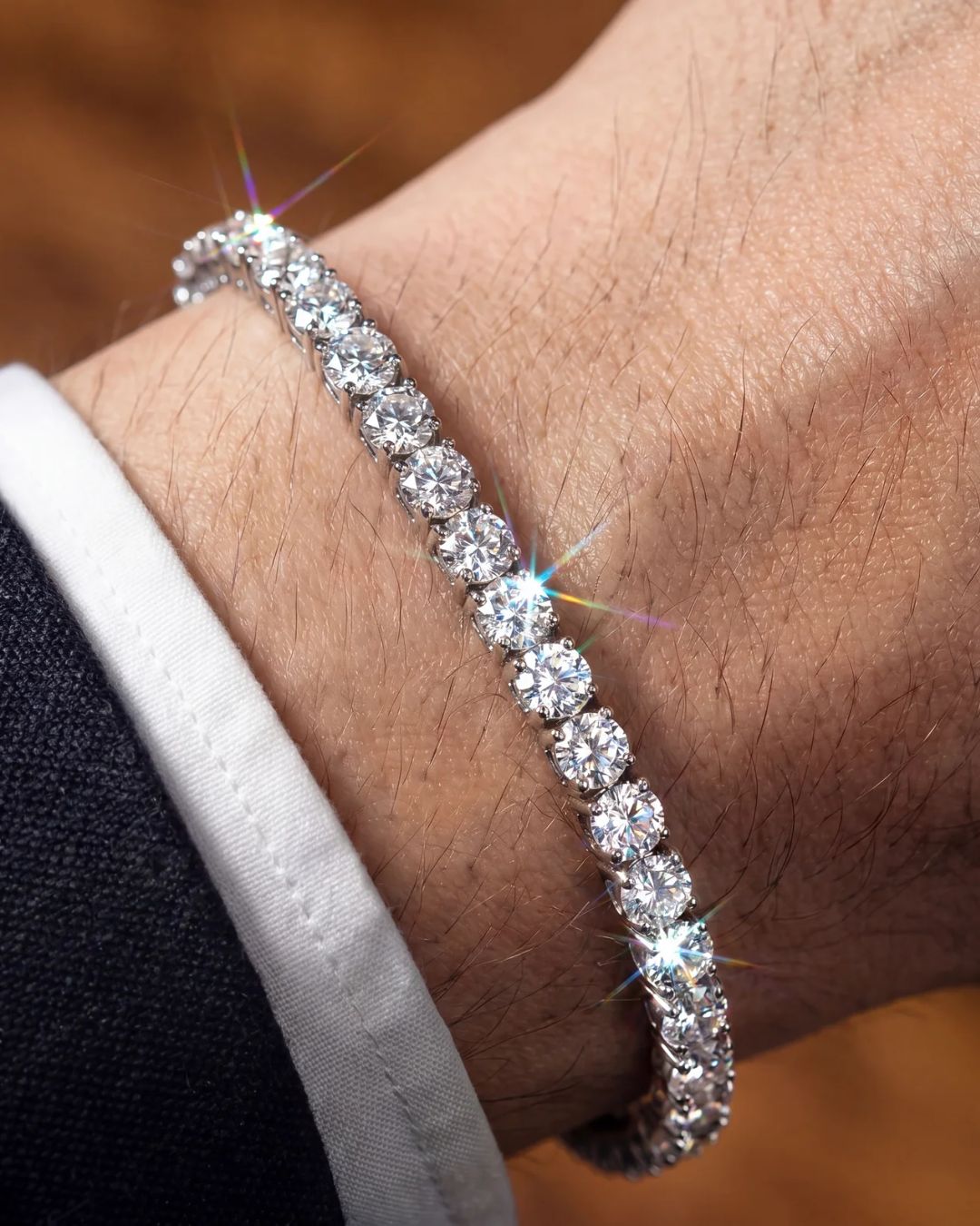 Clear Zircon Tennis Bracelet, 4 mm, Silver-Plated — Reserva