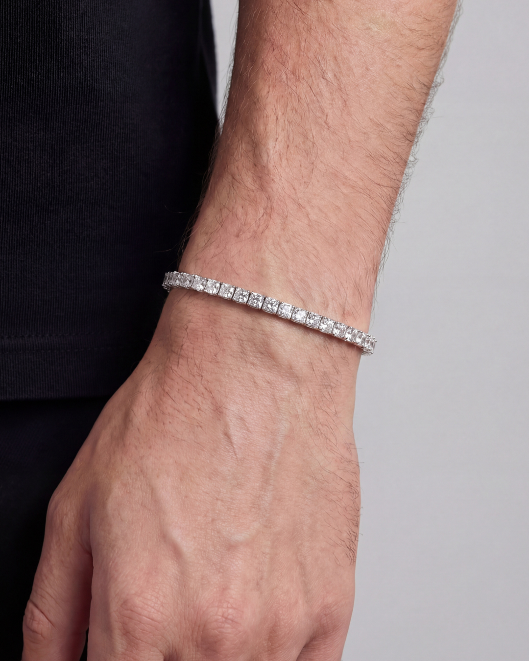 Clear Zircon Tennis Bracelet, 4 mm, Silver-Tone
