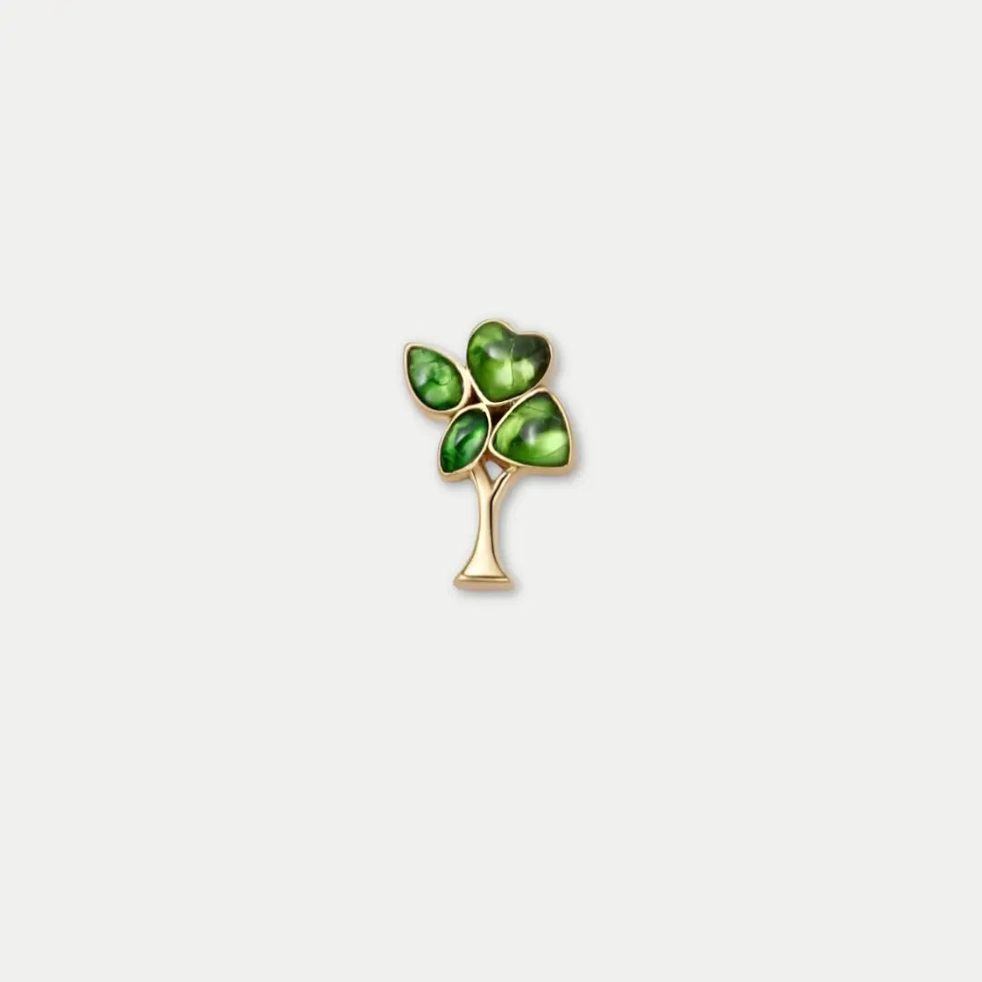 Green Leaf Tree Charm, Gold-Tone