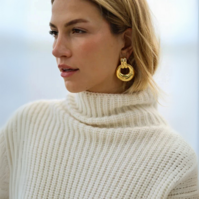Double Ring Statement Earrings — Hampton