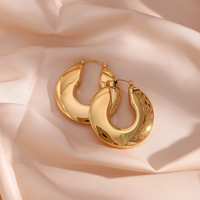 Broad Disc Hoop Earrings — Lille